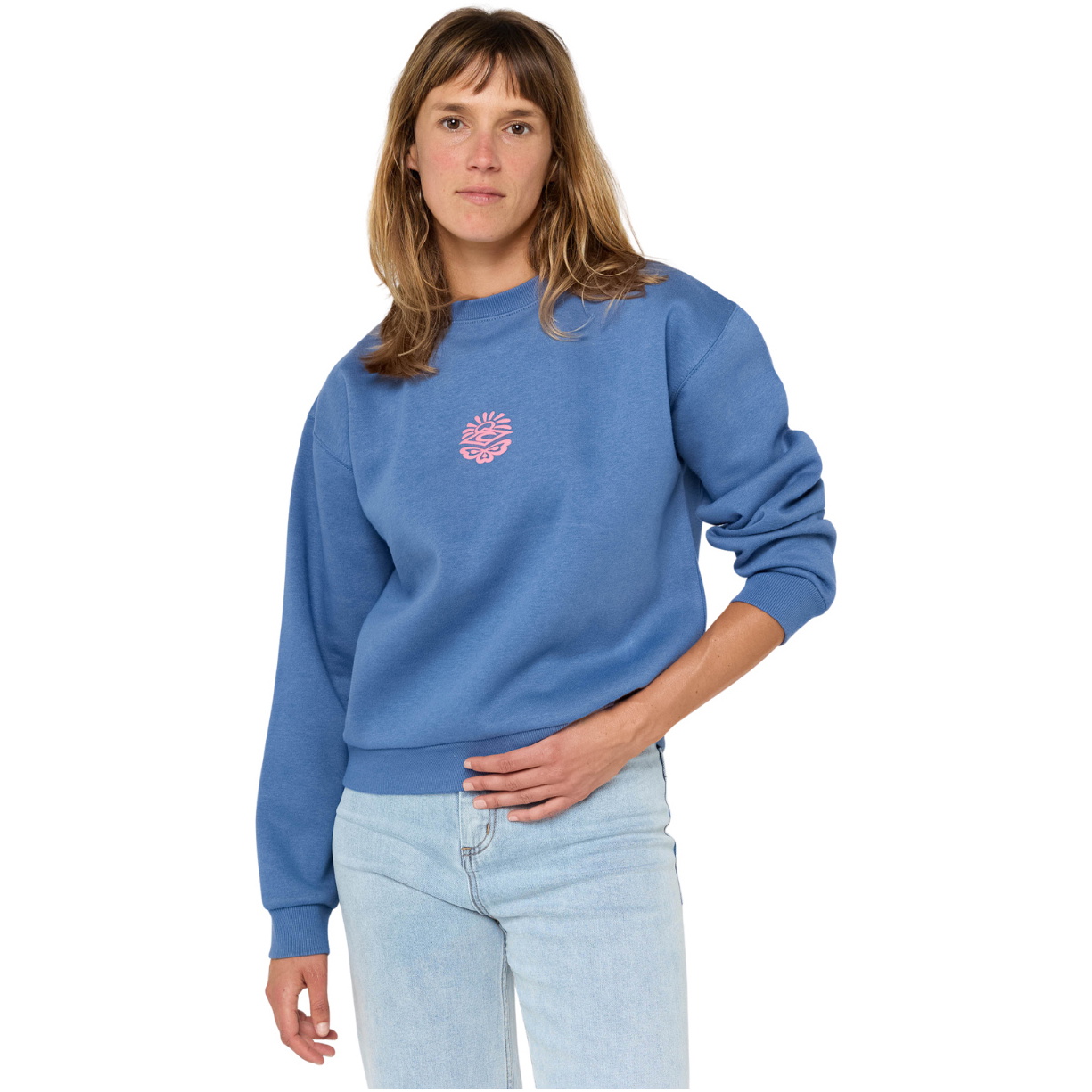 2025 Rip Curl Da Donna Icons Of Surf Relaxed Crew Fleece 09SWFL - Moonlight Blue